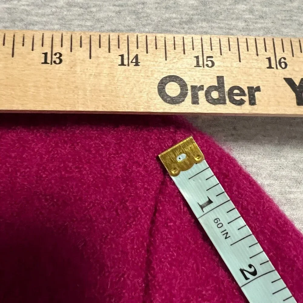 Appleseeds Cardigan Jacket Womens Small Pink Fushia Boiled Wool Cozy Prep Barbie
